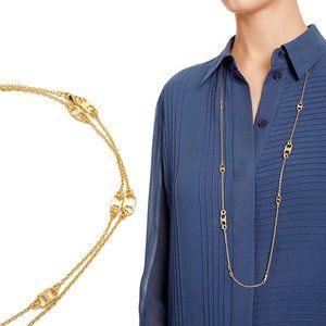NEW Tory Burch Gemini Link Long Convertible (Wrappable) Necklace
